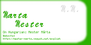 marta mester business card